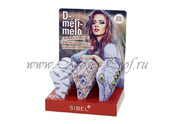 Дисплей с щетками Sibel Meli Melo перышки 18 шт., арт. 6600577