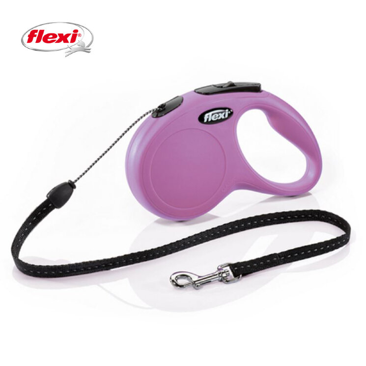 Поводок-рулетка для собак Flexi New Classic cord S 8 м., 12 кг., розовый, арт. 02273 3