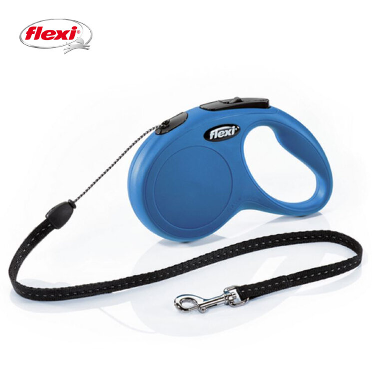 Поводок-рулетка для собак Flexi New Classic cord M 5 м., 20 кг., синий, арт. 02261 0