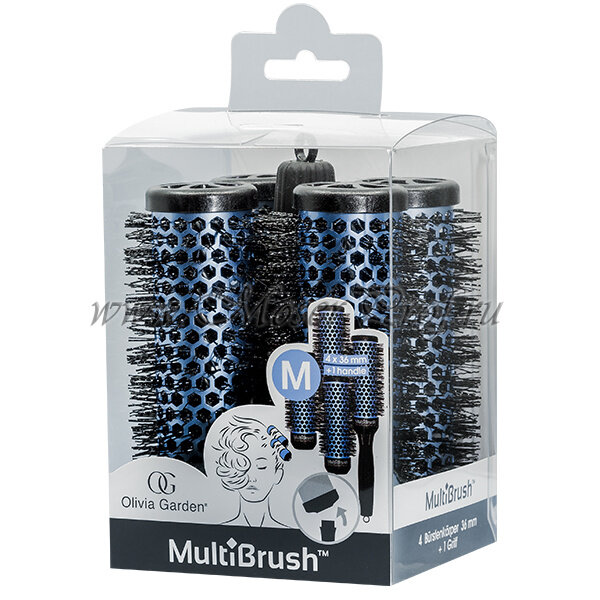 Набор брашингов для укладки волос со съемной ручкой в комплекте Olivia Garden MultiBrush 36 мм. 4 шт., арт. BR-MBKT5-TH36B