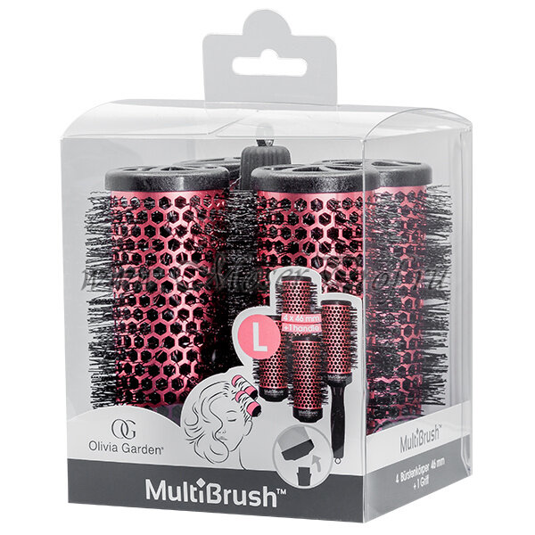 Набор брашингов для укладки волос со съемной ручкой в комплекте Olivia Garden MultiBrush 46 мм. 4 шт., арт. BR-MBKT5-TH46B