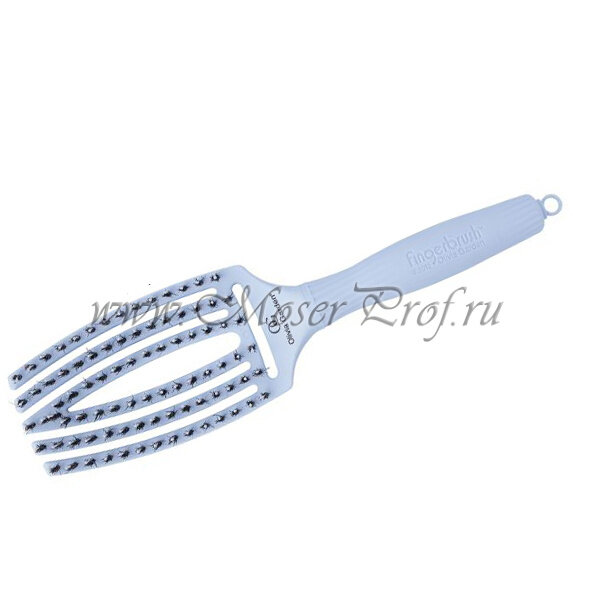 Щетка массажная Olivia Garden Finger Brush Combo Medium, натуральная и нейлоновая щетина, голубая, арт. PR-FB1PC-CM0BL