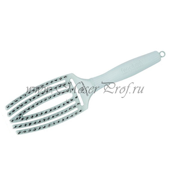 Щетка массажная Olivia Garden Finger Brush Combo Medium, натуральная и нейлоновая щетина, зеленая, арт. PR-FB1PC-CM0GR