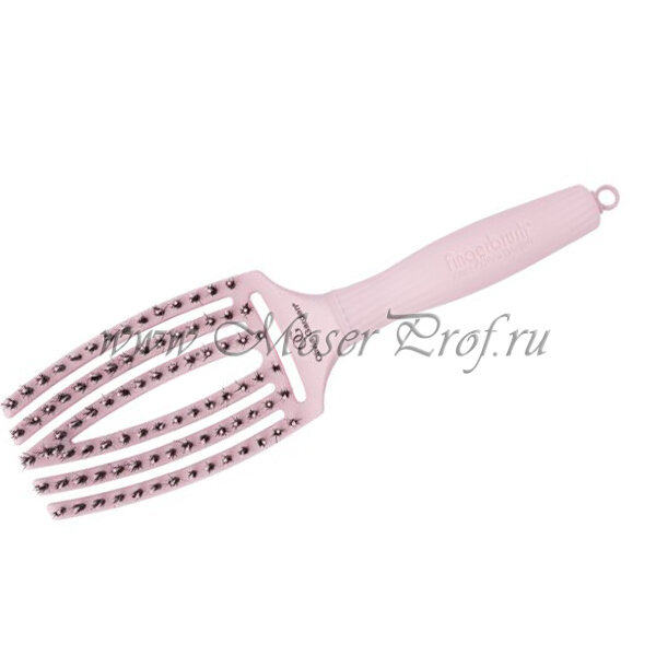 Щетка массажная Olivia Garden Finger Brush Combo Medium, натуральная и нейлоновая щетина, розовая, арт. PR-FB1PC-CM0PI