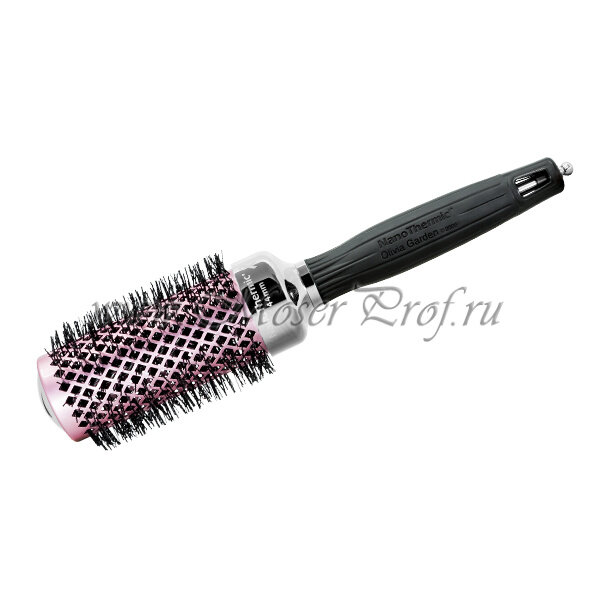 Термобрашинг Olivia Garden Nano Thermic Ceramic +Ion с нейлоновой щетиной, черн/розов., 44 мм., арт. PR-NT1PC-TH044-TP19