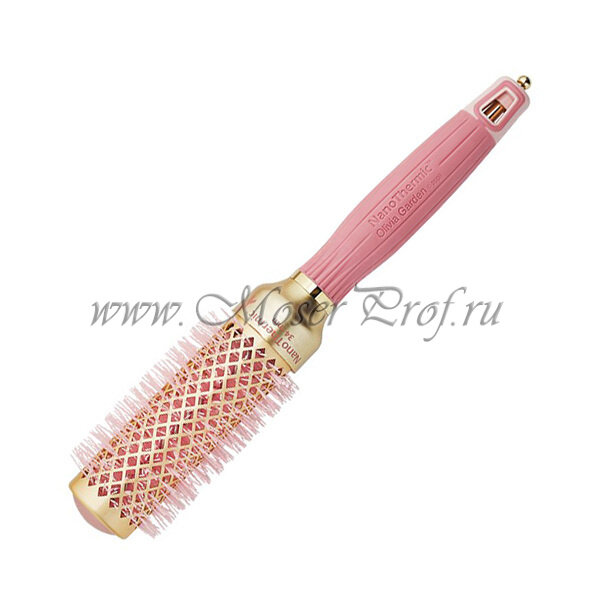 Термобрашинг Olivia Garden Nano Thermic Ceramic +Ion с нейлоновой щетиной, зол/розов., 34 мм., арт. PR-NT1PC-TH034-TP18