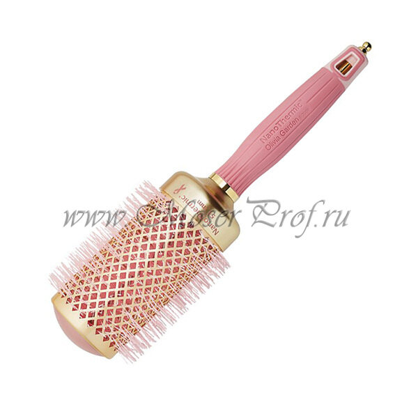 Термобрашинг Olivia Garden Nano Thermic Ceramic +Ion с нейлоновой щетиной, зол/розов.,  54 мм., арт. PR-NT1PC-TH054-TP18