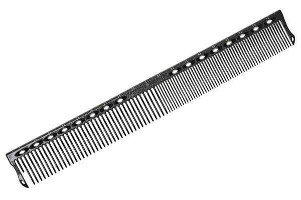 Расчёска для стрижки с линейкой черная, 20 см., арт. YS-G20 soft carbon		