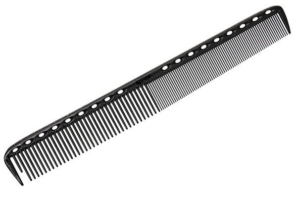 Расческа для стрижки с линейкой черная, 21,5 см., арт. YS-G35 soft carbon		