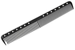 Расческа для стрижки с линейкой черная, 18 см., арт. YS-G39 soft carbon		