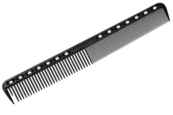 Расческа для стрижки с линейкой черная, 18 см., арт. YS-G39 soft carbon		
