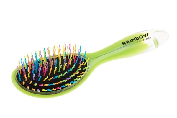 Щётка для волос harizma Rainbow овальная Спелый лайм, арт. h10700J-16