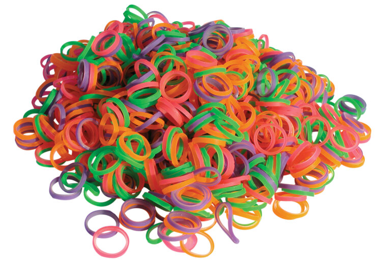 Резинки латексные Show Tech Neon Latex Bands разноцветные 1000 шт., арт. 65STE062