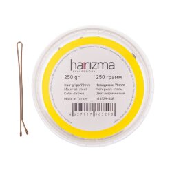 Невидимки harizma 70 мм., прямые, коричневые, 250 гр., арт. h10539-04B