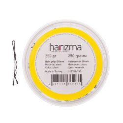 Невидимки harizma 50 мм., волна, черные, 250 гр., арт. h10534-15B